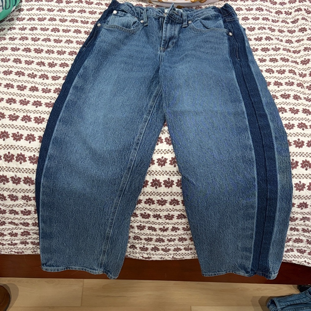 Dark Blue Side-Stripe Women’s Jeans
